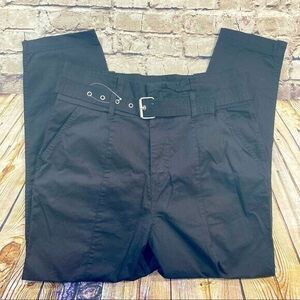 Fashion Nova Pants Womens Medium Black No Time For You Belted High Waisted‎